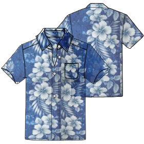 Patron ropa, Fashion sewing pattern, molde confeccion, patronesymoldes.com Camisa Hawaiian 2943 HOMBRES Camisas